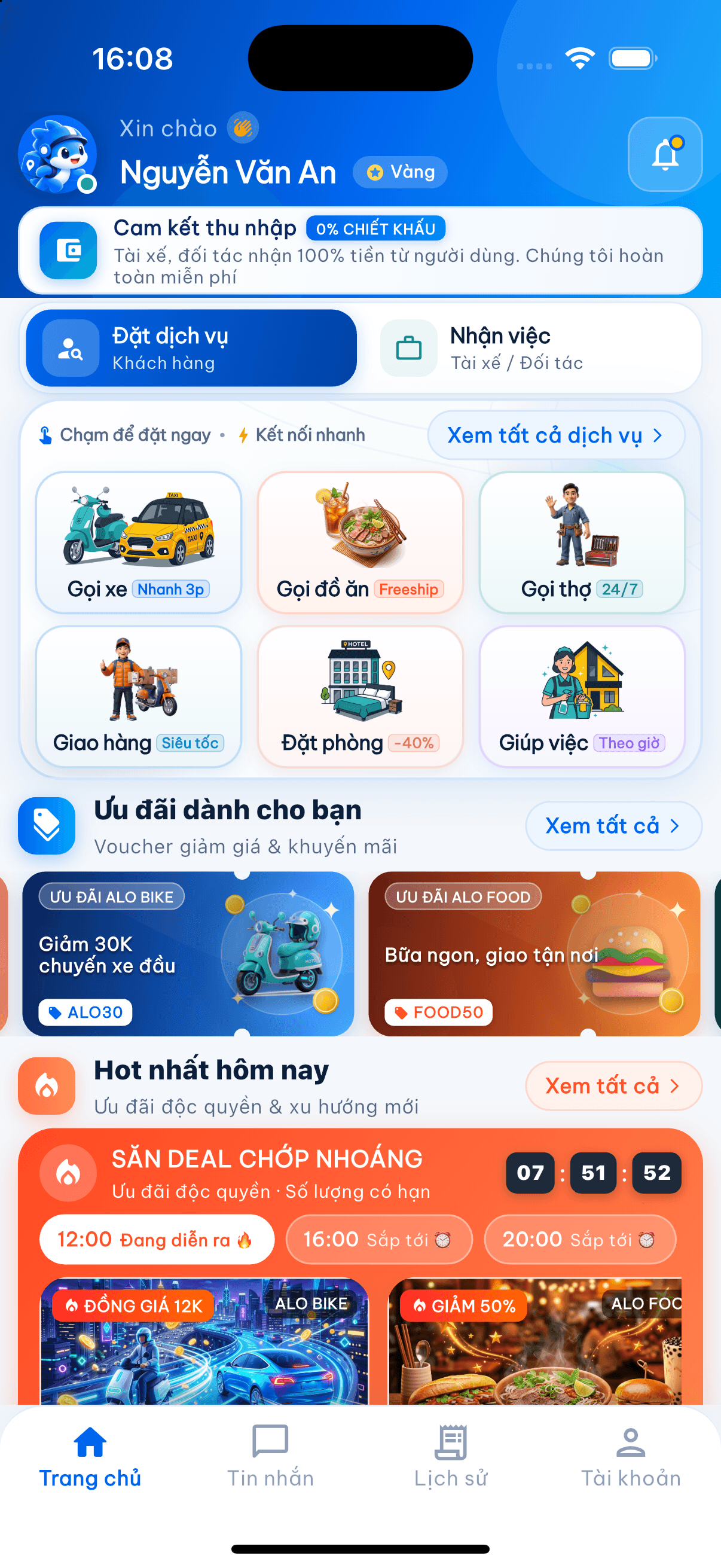 Giao diện đặt phòng khách sạn Alo Stay trên iPhone 16 Pro